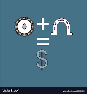 Flat icon design collection chip horseshoe dollar vector image
