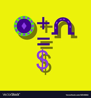 Flat icon design collection chip horseshoe dollar vector image