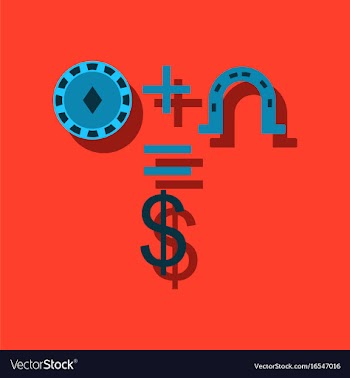 Flat icon design collection chip horseshoe dollar vector image