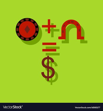 Flat icon design collection chip horseshoe dollar vector image