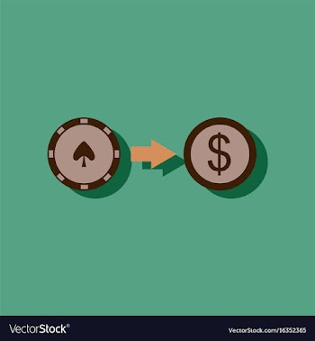 Flat icon design collection chips equal money in vector image