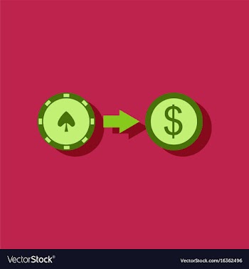 Flat icon design collection chips equal money in vector image