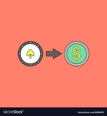 Flat icon design collection chips equal money vector image