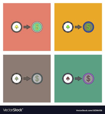 Flat icon design collection chips equal money vector image