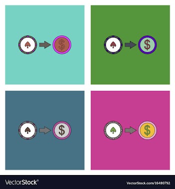 Flat icon design collection chips equal money vector image