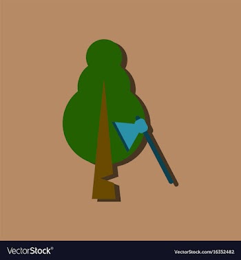 Flat icon design collection chopping wood in vector image