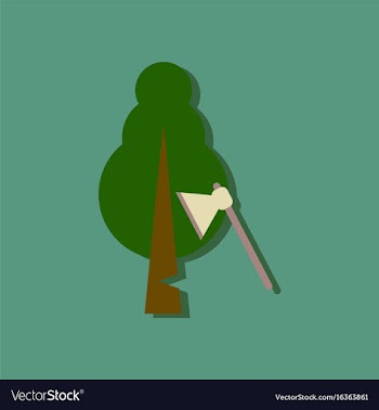 Flat icon design collection chopping wood in vector image