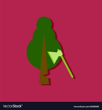 Flat icon design collection chopping wood in vector image