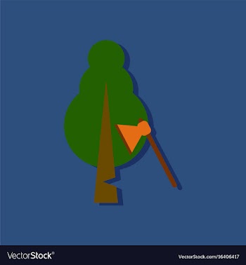 Flat icon design collection chopping wood in vector image