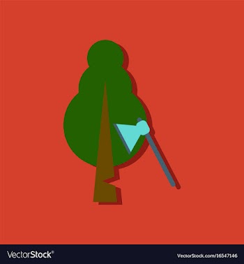 Flat icon design collection chopping wood in vector image