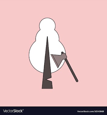 Flat icon design collection chopping wood vector image