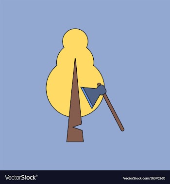 Flat icon design collection chopping wood vector image