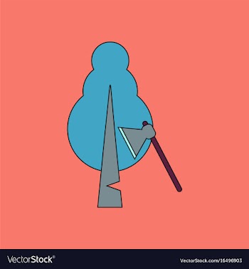 Flat icon design collection chopping wood vector image