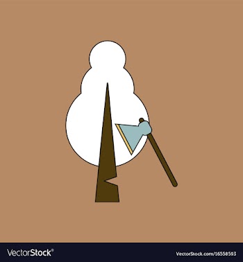 Flat icon design collection chopping wood vector image