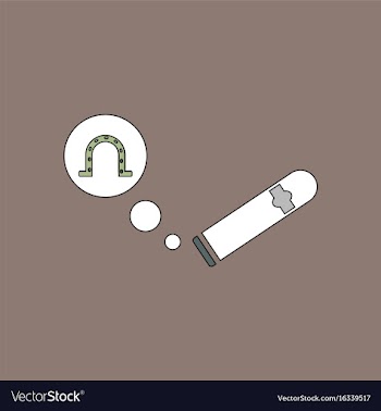 Flat icon design collection cigar and horseshoe vector image