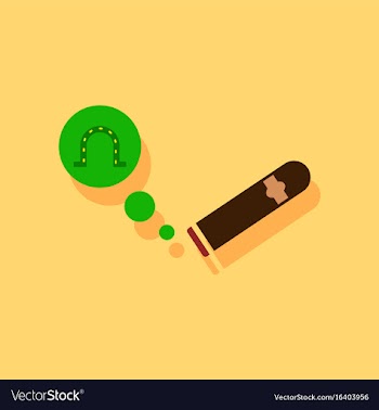 Flat icon design collection cigar and horseshoe vector image