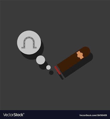 Flat icon design collection cigar and horseshoe vector image