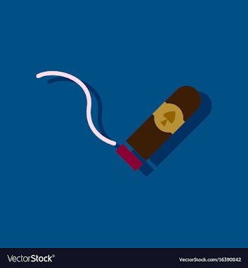 Flat icon design collection cigar and smoke in vector image