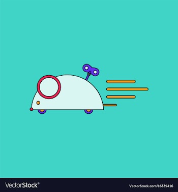 Flat icon design collection clockwork mouse toy vector image