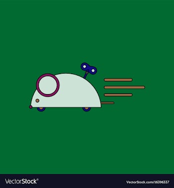 Flat icon design collection clockwork mouse toy vector image