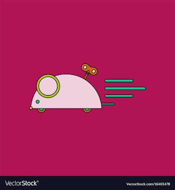 Flat icon design collection clockwork mouse toy vector image