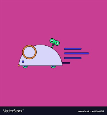 Flat icon design collection clockwork mouse toy vector image