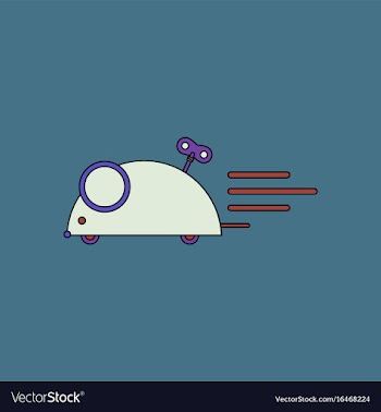 Flat icon design collection clockwork mouse toy vector image