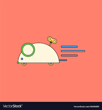 Flat icon design collection clockwork mouse toy vector image