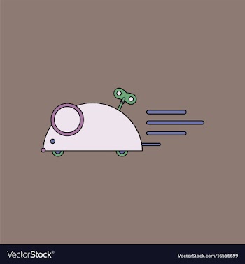 Flat icon design collection clockwork mouse toy vector image