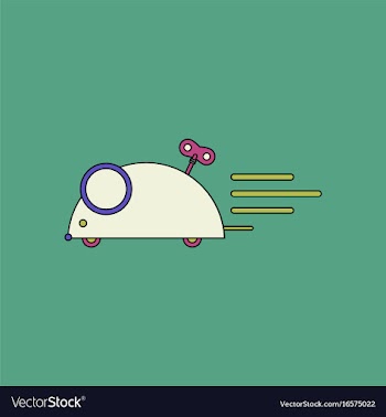 Flat icon design collection clockwork mouse toy vector image