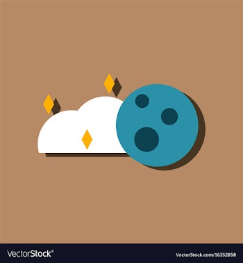 Flat icon design collection cloud and moon in vector image