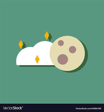 Flat icon design collection cloud and moon in vector image