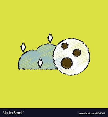 Flat icon design collection cloud and moon in vector image