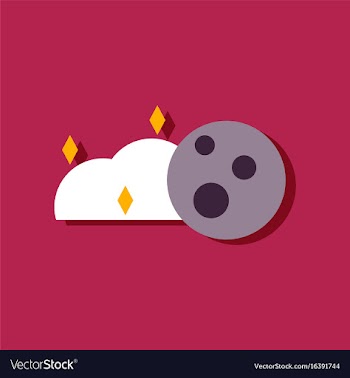 Flat icon design collection cloud and moon in vector image
