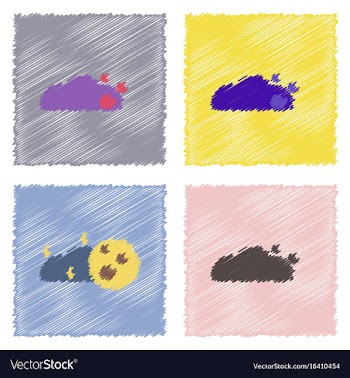 Flat icon design collection cloud and moon in vector image