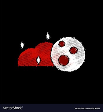 Flat icon design collection cloud and moon in vector image