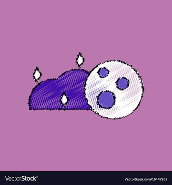 Flat icon design collection cloud and moon in vector image