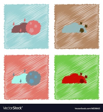 Flat icon design collection cloud and moon in vector image