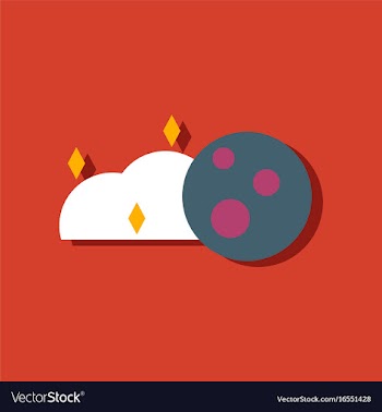 Flat icon design collection cloud and moon in vector image