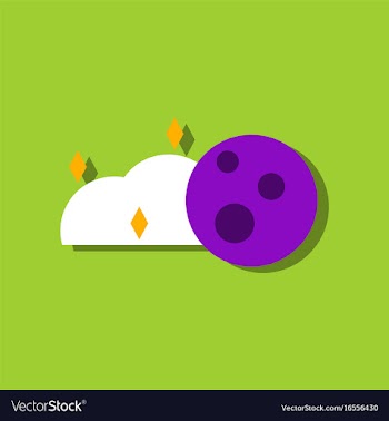Flat icon design collection cloud and moon in vector image