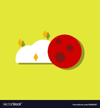 Flat icon design collection cloud and moon in vector image