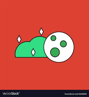 Flat icon design collection cloud and moon vector image
