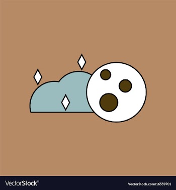 Flat icon design collection cloud and moon vector image