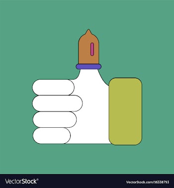 Flat icon design collection condom on finger vector image