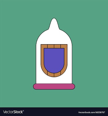 Flat icon design collection condom silhouette vector image