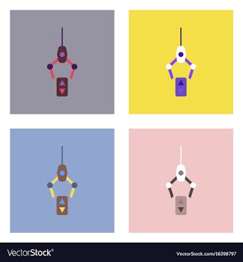 Flat icon design collection crane lifts vector image