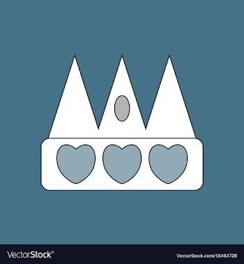 Flat icon design collection crown silhouette vector image