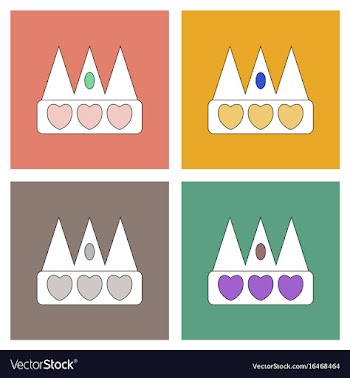 Flat icon design collection crown silhouette vector image