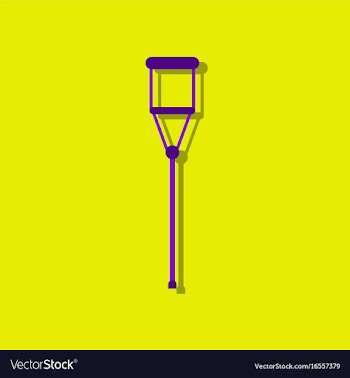 Flat icon design collection crutch in sticker vector image