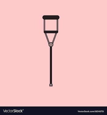 Flat icon design collection crutch vector image